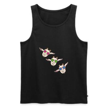 Drei coole Ziegen | three cool goats - Männer Premium Bio Tank Top - Schwarz - Vorne - AI Model Male 178 light (178cm)