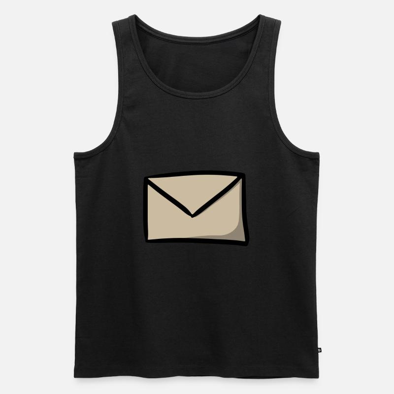 Briefsymbol Nachricht E-Mail Brief Sendung - Männer Premium Bio Tank Top - Schwarz