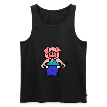 armes Schwein - Männer Premium Bio Tank Top - Schwarz - Vorne - AI Model Male 178 light (178cm)