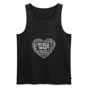 Physiotherapie - Herz - Männer Premium Bio Tank Top - Schwarz - Vorne - Michal (187cm)