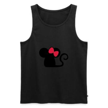 Mäuschenschleife / souris avec noeud Souris mignonne - Débardeur bio Premium Homme - noir - Devant - AI Model Male 178 light (178cm)