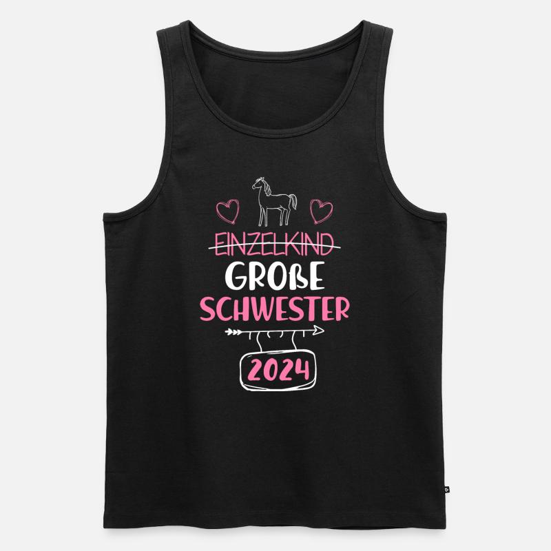 Ich werde Große Schwester 2024 - Männer Premium Bio Tank Top - Schwarz
