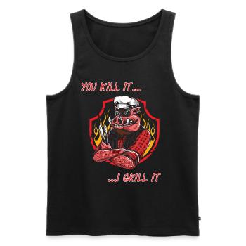 Barbecue - You kill it .... I grill it - Men's Premium Organic Tank Top - black - Front - AI Model Male 178 light (178cm)
