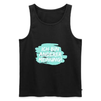 Ich bin anderer Meinung! Anti und Dagegen - Männer Premium Bio Tank Top - Schwarz - Vorne - AI Model Male 178 light (178cm)