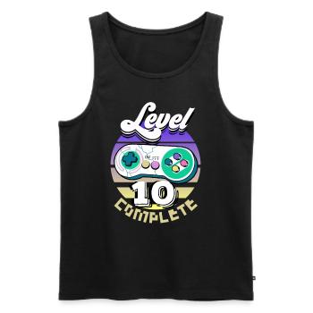 Player Gamer 10 Jahre Geschenkidee - Männer Premium Bio Tank Top - Schwarz - Vorne - Michal (187cm)