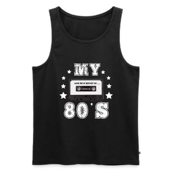 Retro Vintage 80er Geschenkidee - Männer Premium Bio Tank Top - Schwarz - Vorne - AI Model Male 178 light (178cm)