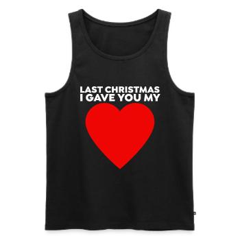 Last Christmas Wham George Heart Michael - Men's Premium Organic Tank Top - black - Front - AI Model Male 178 light (178cm)