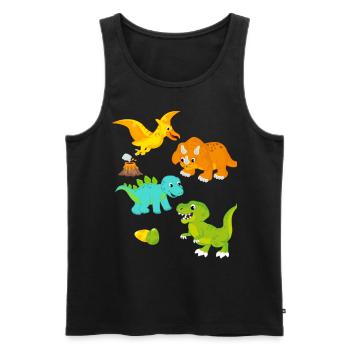 Cadeau pour bébés Dino Kids World - Débardeur bio Premium Homme - noir - Devant - Michal (187cm)