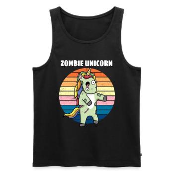 Cadeau d'horreur zombie licorne - Débardeur bio Premium Homme - noir - Devant - AI Model Male 178 light (178cm)