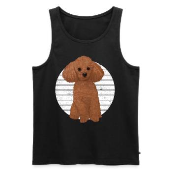 Chien patte amoureux des animaux caniche - Débardeur bio Premium Homme - noir - Devant - AI Model Male 178 light (178cm)