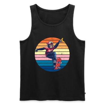 Monkey gorilla skateboard fear - Men's Premium Organic Tank Top - black - Front - AI Model Male 178 light (178cm)