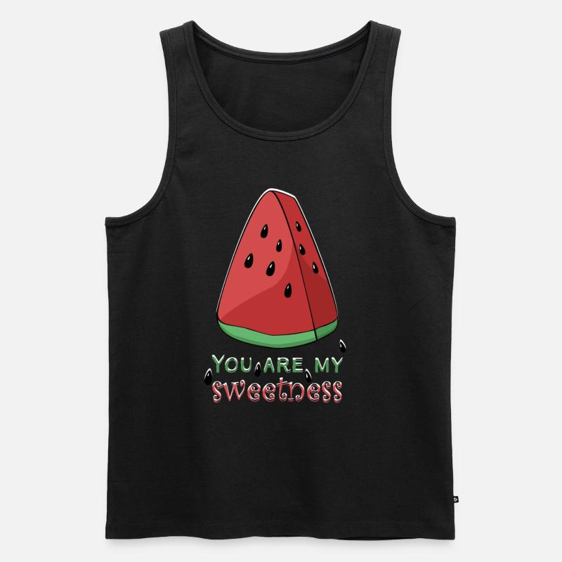 Melone Wassermelone Sommer urlaub - Männer Premium Bio Tank Top - Schwarz