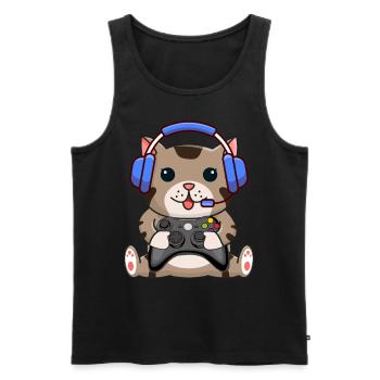 Gamer Gamer Funny DNA - Men's Premium Organic Tank Top - black - Front - AI Model Male 178 light (178cm)