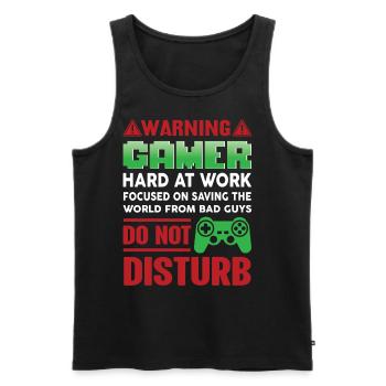 Gamer Gamer Funny DNA - Men's Premium Organic Tank Top - black - Front - AI Model Male 178 light (178cm)