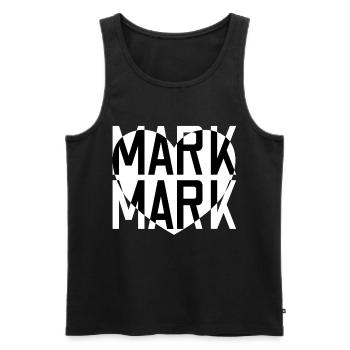 Mark Liebe Übermorgen - Männer Premium Bio Tank Top - Schwarz - Vorne - AI Model Male 178 light (178cm)