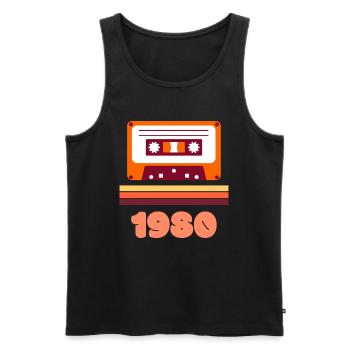 80 rétro vintage 1980 cassette idée de cadeau - Débardeur bio Premium Homme - noir - Devant - Michal (187cm)