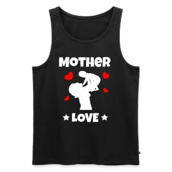 Mère amour fête des mères bébé nourrisson - Débardeur bio Premium Homme - noir - Devant - AI Model Male 178 light (178cm)