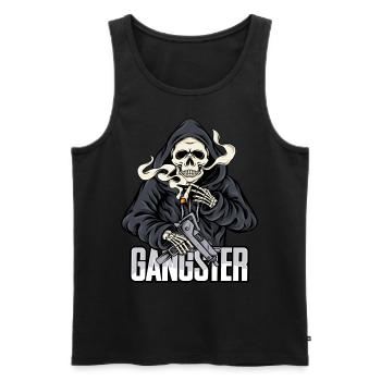 Gangster skeleton t-shirt gift - Men's Premium Organic Tank Top - black - Front - AI Model Male 178 light (178cm)