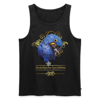 Hyacinth Macaw - Men's Premium Organic Tank Top - black - Front - AI Model Male 178 light (178cm)