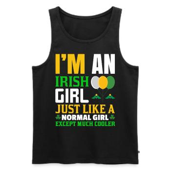 Irish Girl Gift Idea Funny - Men's Premium Organic Tank Top - black - Front - AI Model Male 178 light (178cm)