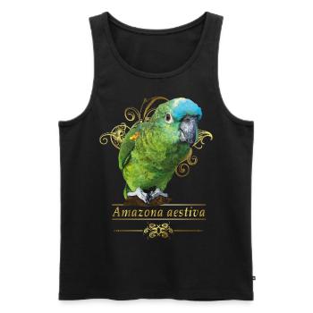 Amazona mit blauer Front - Männer Premium Bio Tank Top - Schwarz - Vorne - AI Model Male 178 light (178cm)