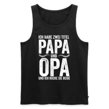 Papa Vatertag Opa Geschenk T-Shirt - Männer Premium Bio Tank Top - Schwarz - Vorne - Michal (187cm)