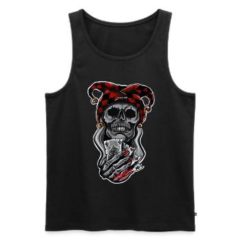 Harlekin/ Schädel/ Joker - Männer Premium Bio Tank Top - Schwarz - Vorne - Michal (187cm)