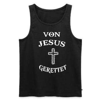 Jesus Christus Kreuz Erlöser Messias Religion - Männer Premium Bio Tank Top - Schwarz - Vorne - Michal (187cm)