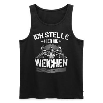 Modelleisenbahn Modellbau Schaffner Zugführer - Männer Premium Bio Tank Top - Schwarz - Vorne - AI Model Male 178 light (178cm)