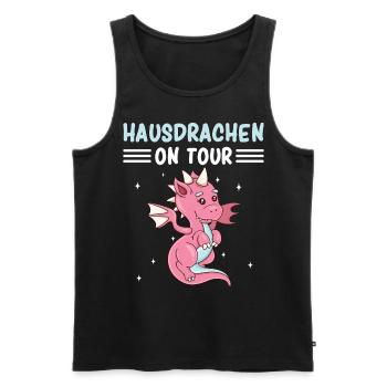 Hausdrachen On Tour - Männer Premium Bio Tank Top - Schwarz - Vorne - Michal (187cm)