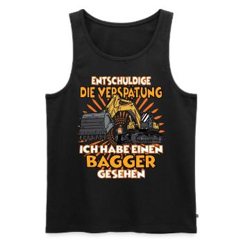 Ich habe einen Bagger gesehen Bagger - Männer Premium Bio Tank Top - Schwarz - Vorne - AI Model Male 178 light (178cm)
