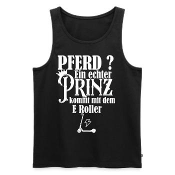 Pferd? Ein Prinz kommt mit dem E Roller - Männer Premium Bio Tank Top - Schwarz - Vorne - AI Model Male 178 light (178cm)
