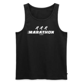 Marathon Teilnehmer 42,195 km | Laufshirt - Männer Premium Bio Tank Top - Schwarz - Vorne - AI Model Male 178 light (178cm)