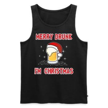 Weihnachten Bier Merry Drunk I´m Christmas - Männer Premium Bio Tank Top - Schwarz - Vorne - Michal (187cm)