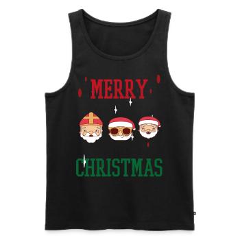 Joyeux Noël Familles Freiertage Logo - Débardeur bio Premium Homme - noir - Devant - Michal (187cm)