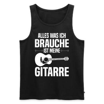 Alles was ich brauche ist meine Gitarre - Männer Premium Bio Tank Top - Schwarz - Vorne - Michal (187cm)
