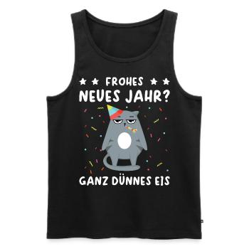 Silvester Frohes Neues Jahr Ganz Dünnes Eis - Männer Premium Bio Tank Top - Schwarz - Vorne - Michal (187cm)