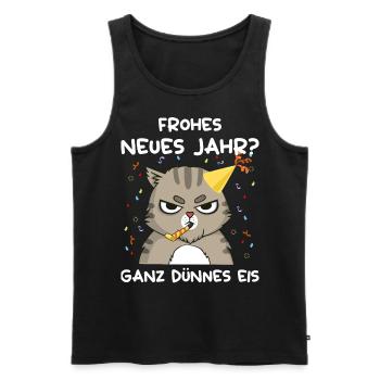 Silvester Frohes Neues Jahr Ganz Dünnes Eis - Männer Premium Bio Tank Top - Schwarz - Vorne - Michal (187cm)