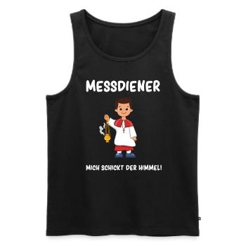 Ministrant Messdiener Mich schickt der Himmel - Männer Premium Bio Tank Top - Schwarz - Vorne - Michal (187cm)