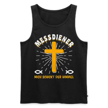 Ministrant Messdiener Mich Schickt Der Himmel - Männer Premium Bio Tank Top - Schwarz - Vorne - Michal (187cm)