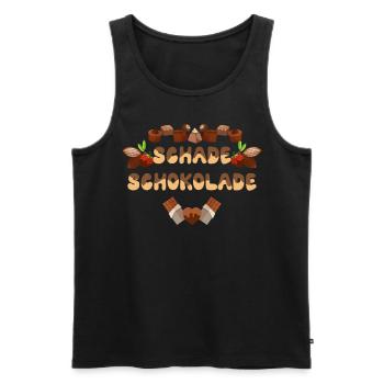 Kakao Trinkschokolade | Schade Schokolade - Männer Premium Bio Tank Top - Schwarz - Vorne - AI Model Male 178 light (178cm)