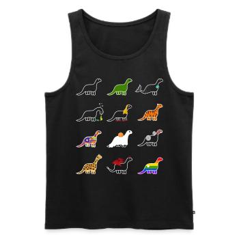 Drôles de dinosaures Dino Kawaii Dino Brachiosaurus - Débardeur bio Premium Homme - noir - Devant - AI Model Male 178 light (178cm)