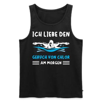 Schwimmen Ich liebe den Geruch von Chlor am Morgen - Männer Premium Bio Tank Top - Schwarz - Vorne - Michal (187cm)