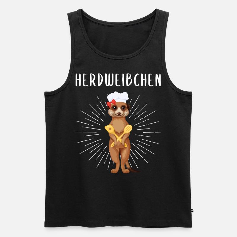 Herdweibchen - Erdmännchen als Herdmännchen - Männer Premium Bio Tank Top - Schwarz