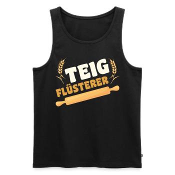 Pizza Bäcker Konditor | Teigflüsterer - Männer Premium Bio Tank Top - Schwarz - Vorne - Michal (187cm)