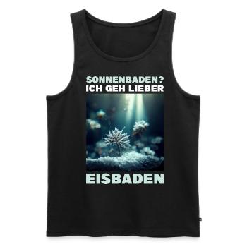 Sonnenbaden? Ich geh lieber Eisbaden - Männer Premium Bio Tank Top - Schwarz - Vorne - AI Model Male 178 light (178cm)