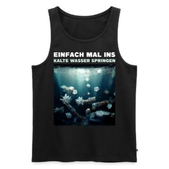Eisbaden Einfach Mal Ins Kalte Wasser Springen - Männer Premium Bio Tank Top - Schwarz - Vorne - AI Model Male 178 light (178cm)
