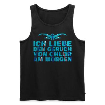 Schwimmen Ich liebe den Geruch von Chlor am Morgen - Männer Premium Bio Tank Top - Schwarz - Vorne - Michal (187cm)