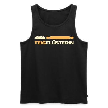 Pizza Bäcker Konditor | Teigflüsterin - Männer Premium Bio Tank Top - Schwarz - Vorne - Michal (187cm)