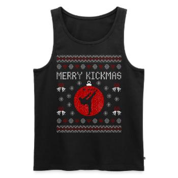 Karate Judo | Merry Kickmas - Männer Premium Bio Tank Top - Schwarz - Vorne - Michal (187cm)